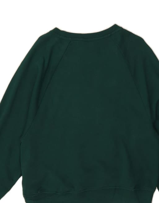 Vintage Tommy Hilfiger Oversized Crop Sweatshirt Jumper UK 16 Large In Green, 4 of 4