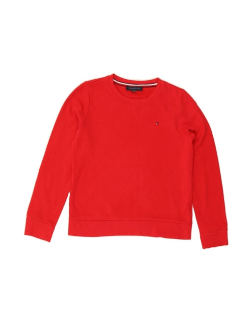 Vintage Tommy Hilfiger Oversized Sweatshirt Jumper UK 10 Small In Red