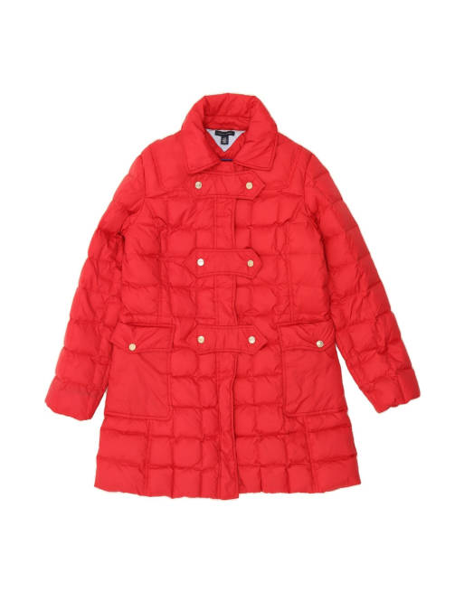 Vintage Tommy Hilfiger Padded Coat UK 16 Large In Red