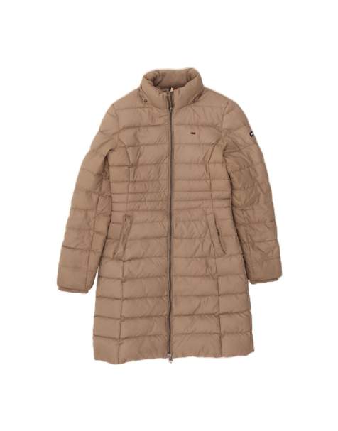 Vintage Tommy Hilfiger Padded Coat UK 6 XS In Beige - view 1