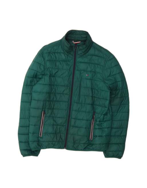 Vintage Tommy Hilfiger Padded Jacket UK 38 Medium In Green