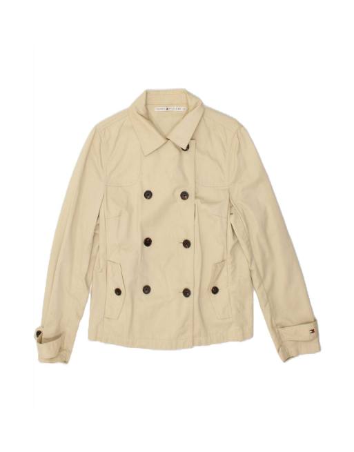 Vintage Tommy Hilfiger Pea Coat Uk 14 Large In Off In White