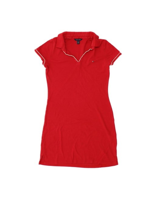 Vintage Tommy Hilfiger Polo Dress UK 14 Medium In Red