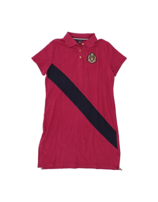 Vintage Tommy Hilfiger Polo Dress UK 18 XL In Pink Colourblock
