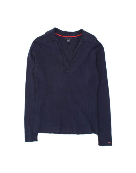 Vintage Tommy Hilfiger Polo Neck Jumper Sweater UK 12 Medium In Blue - view 1