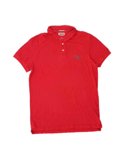 Vintage Tommy Hilfiger Polo Shirt 2XL In Red