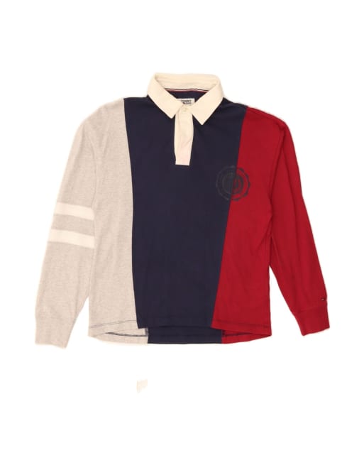 Vintage Tommy Hilfiger Polo Shirt 2XS In Multicoloured Colourblock Classic