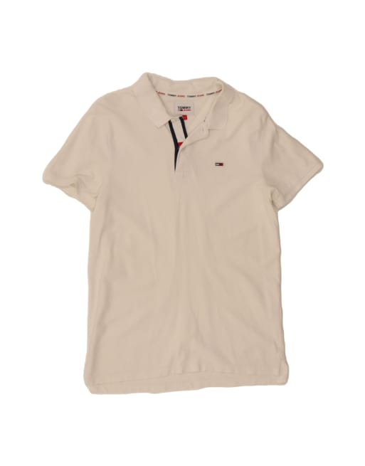 Vintage Tommy Hilfiger Polo Shirt Small In Off In White