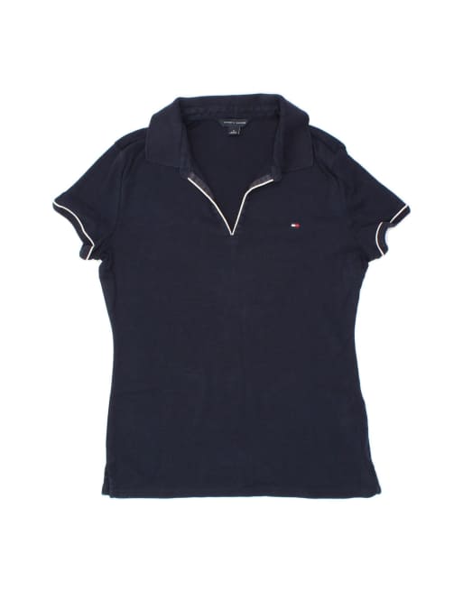Vintage Tommy Hilfiger Polo Shirt UK 12 Medium In Blue Classic