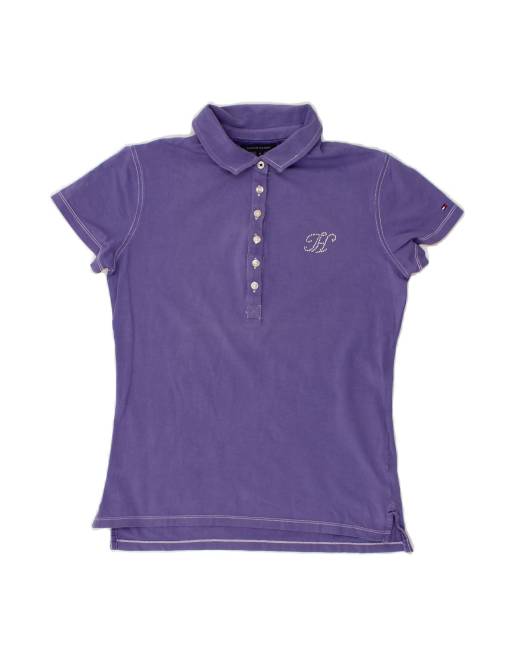 Vintage Tommy Hilfiger Polo Shirt UK 12 Medium In Purple