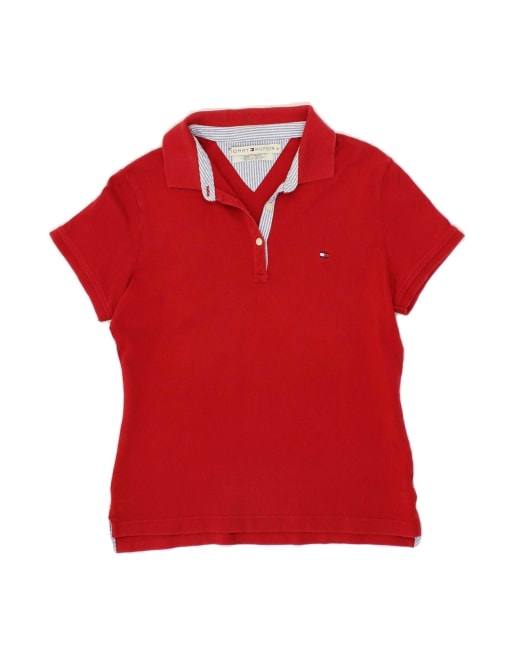Vintage Tommy Hilfiger Polo Shirt Uk 14 Medium In Red