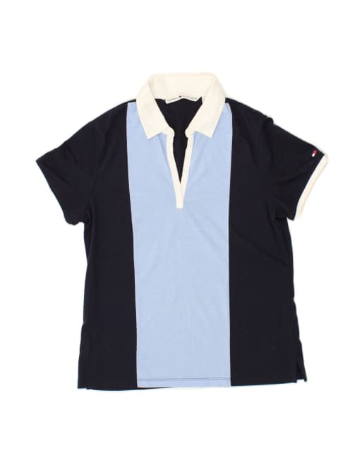 Vintage Tommy Hilfiger Polo Shirt UK 16 Large In Blue Colourblock