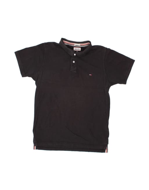 Vintage Tommy Hilfiger Polo Shirt XL In Black