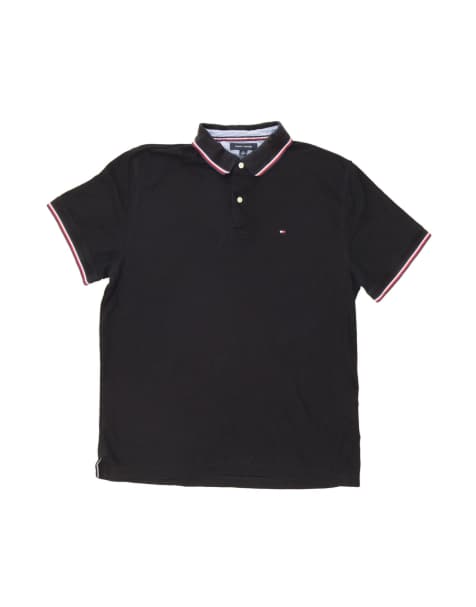 Vintage Tommy Hilfiger Polo Shirt XL In Black - view 1