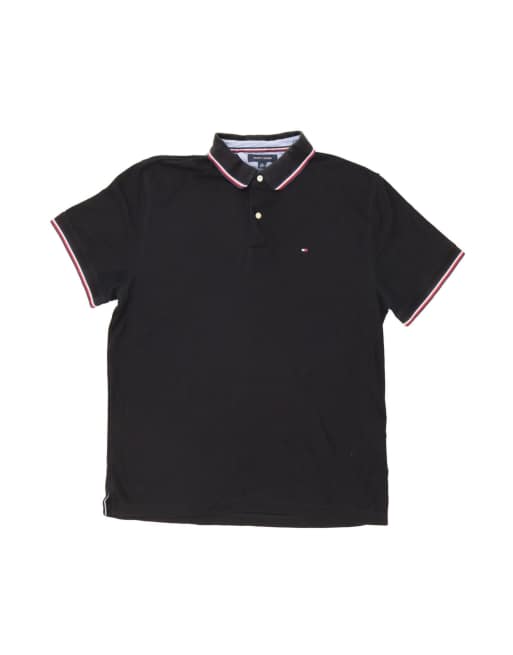 Vintage Tommy Hilfiger Polo Shirt XL In Black