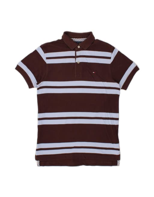 Vintage Tommy Hilfiger Polo Shirt XS In Brown Striped
