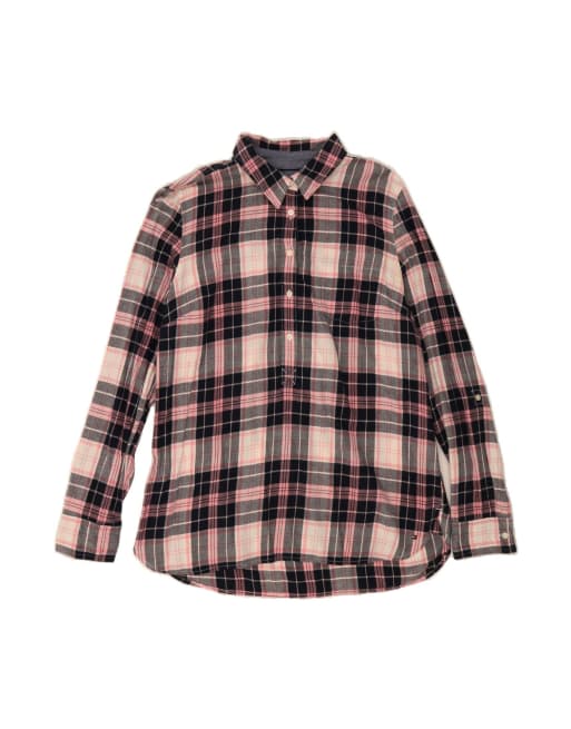 Vintage Tommy Hilfiger Pullover Shirt UK 16 Large In Multicoloured Check