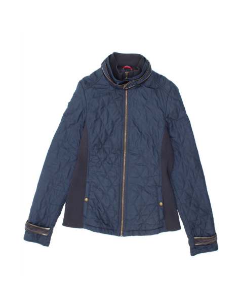 Vintage Tommy Hilfiger Quilted Jacket UK 12 Medium In Blue Colourblock - view 1