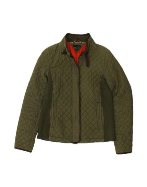 Vintage Tommy Hilfiger Quilted Jacket UK 14 Medium In Green Colourblock - view 1