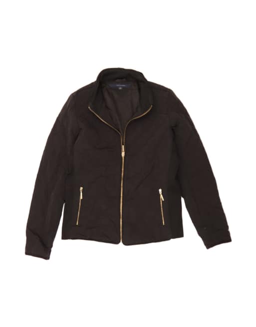 Vintage Tommy Hilfiger Quilted Jacket UK 16 Large In Black