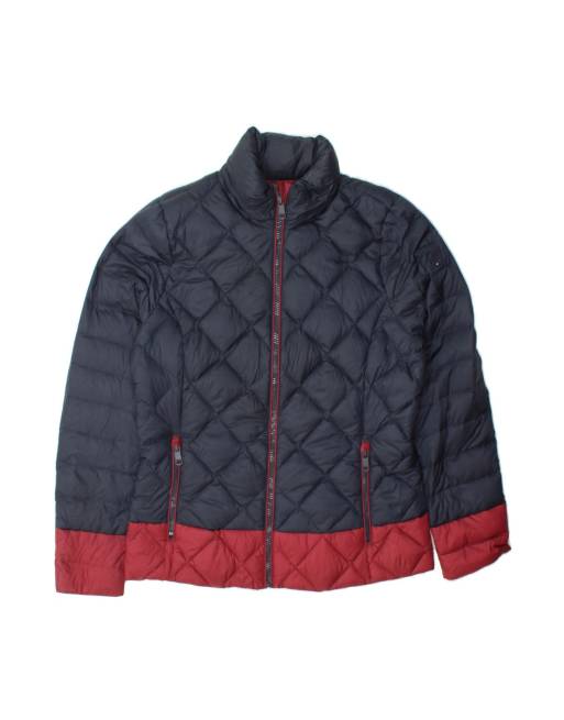 Vintage Tommy Hilfiger Quilted Jacket UK 18 XL In Blue Colourblock