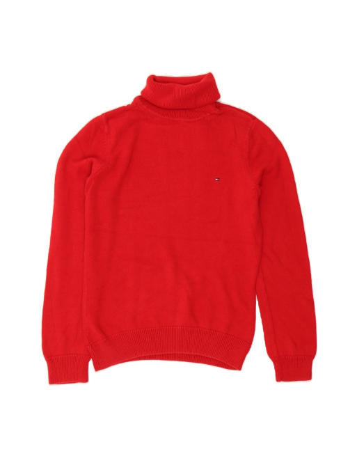 Vintage Tommy Hilfiger Roll Neck Jumper Sweater UK 10 Small In Red