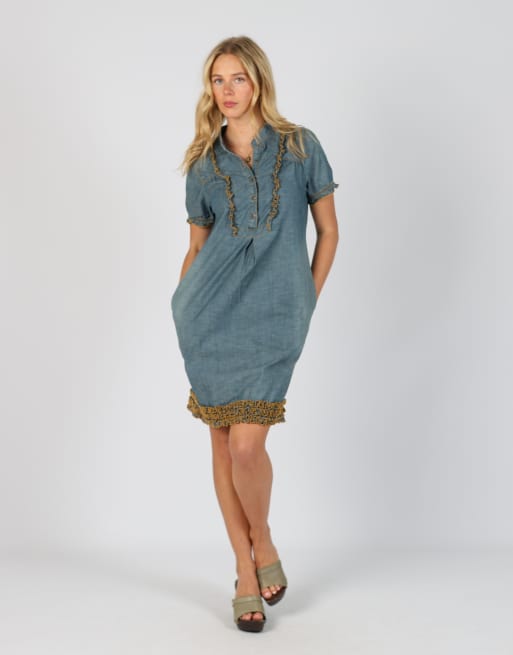 Vintage Tommy Hilfiger S denim midi dress in blue