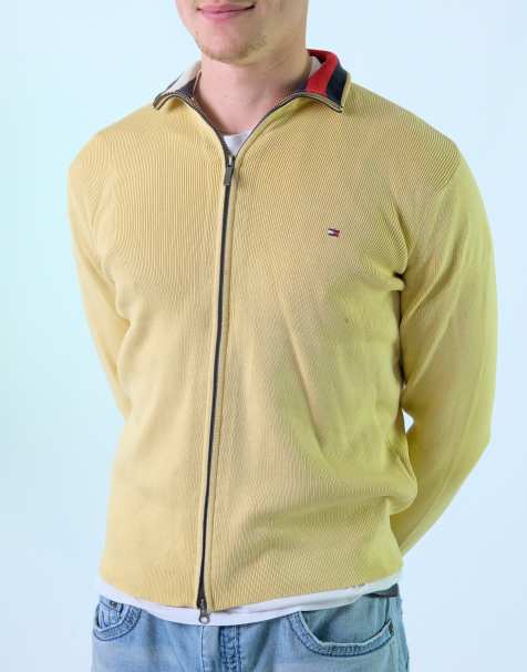 Vintage Tommy Hilfiger S Knit Jacket Yellow Zip Up - view 1