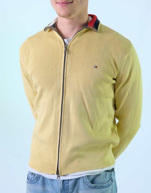 Vintage Tommy Hilfiger S Knit Jacket Yellow Zip Up