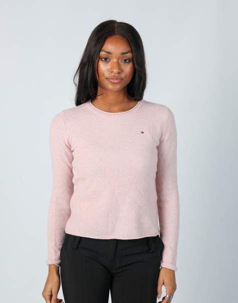 Vintage Tommy Hilfiger S knitted jumper in baby pink - view 1
