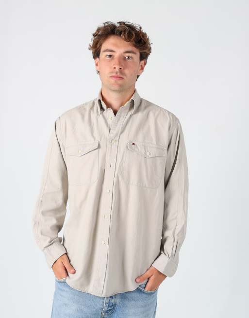 Vintage Tommy Hilfiger s long sleeve shirt in beige