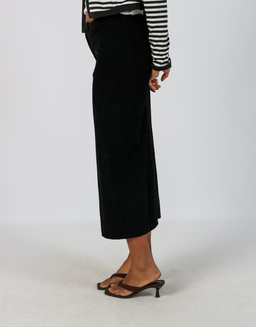 Vintage Tommy Hilfiger S woven maxi skirt in black, 2 of 4