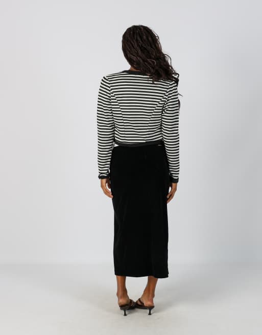 Vintage Tommy Hilfiger S woven maxi skirt in black, 3 of 4