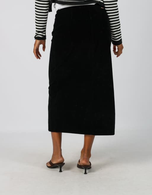 Vintage Tommy Hilfiger S woven maxi skirt in black, 4 of 4