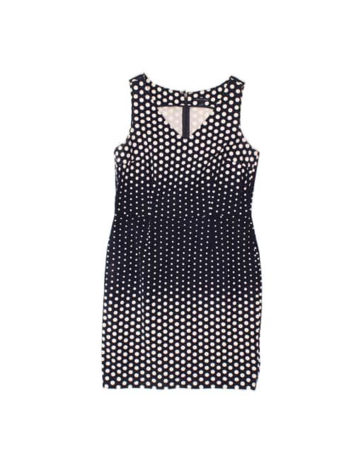 Vintage Tommy Hilfiger Sheath Dress US 8 Medium In Blue Polka Dot