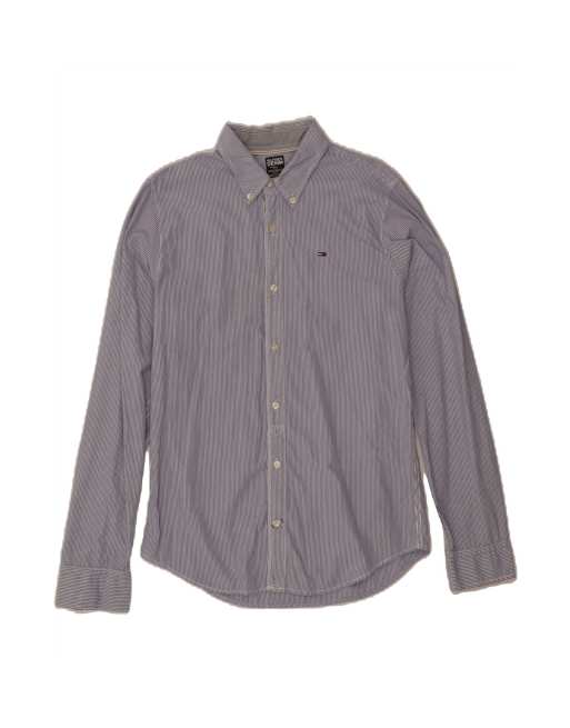 Vintage Tommy Hilfiger Shirt Medium In Purple Pinstripe