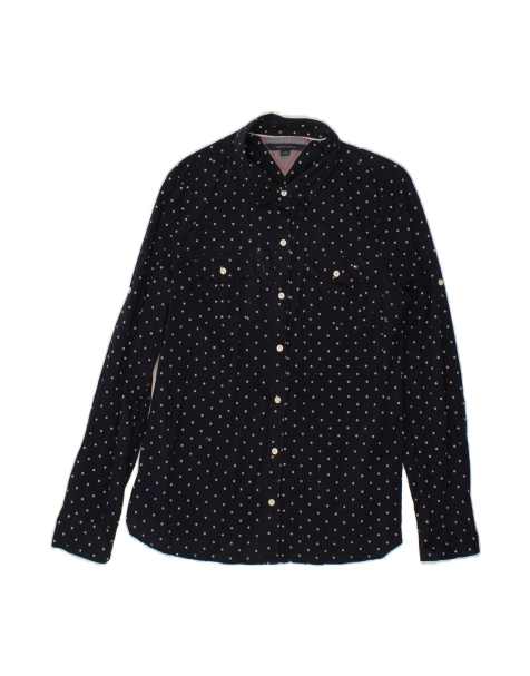 Vintage Tommy Hilfiger Shirt UK 14 Large In Blue Polka Dot - view 1