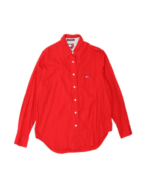 Vintage Tommy Hilfiger Shirt UK 16 Large In Red