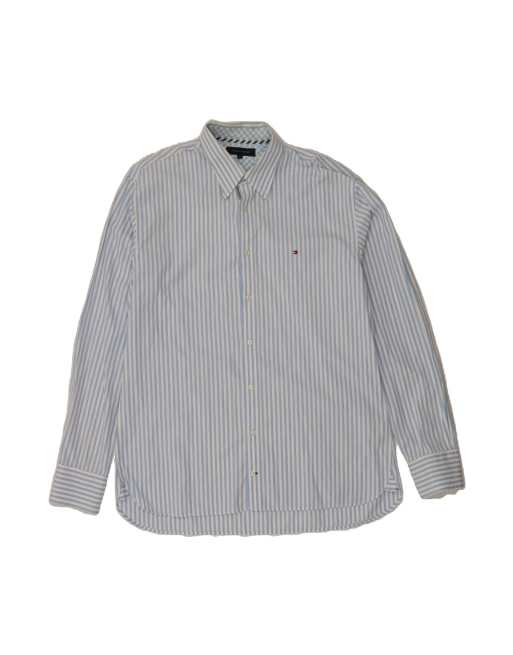 Vintage Tommy Hilfiger Shirt XL In Blue Pinstripe