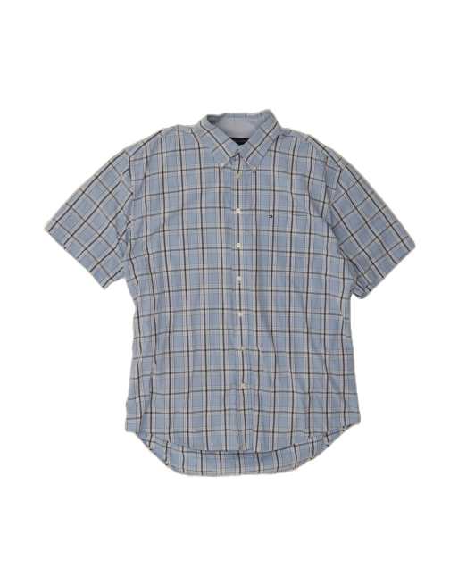 Vintage Tommy Hilfiger Short Sleeve Shirt 2XL In Blue Check