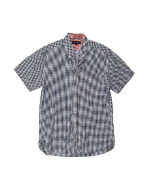 Vintage Tommy Hilfiger Short Sleeve Shirt Large In Blue Gingham