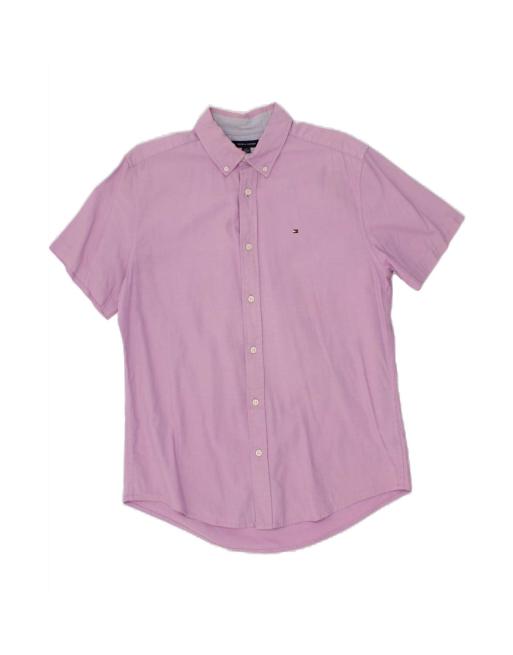 Vintage Tommy Hilfiger Short Sleeve Shirt Large In Purple
