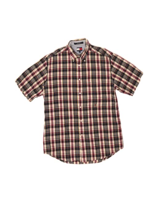 Vintage Tommy Hilfiger Short Sleeve Shirt Medium In Multicoloured Check