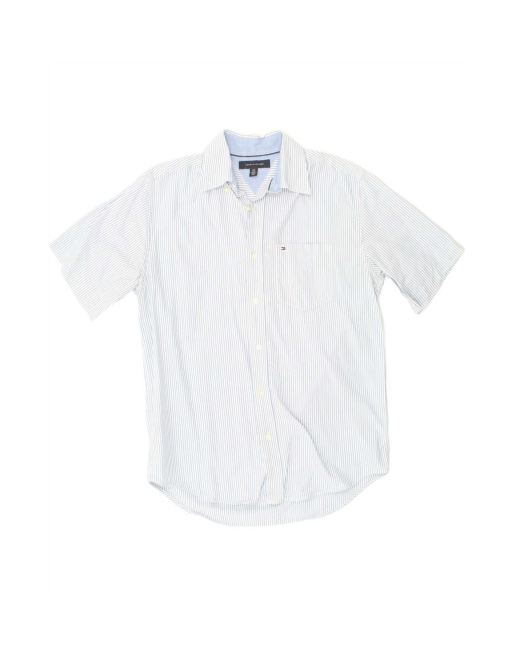 Vintage Tommy Hilfiger Short Sleeve Shirt Small In Blue Pinstripe