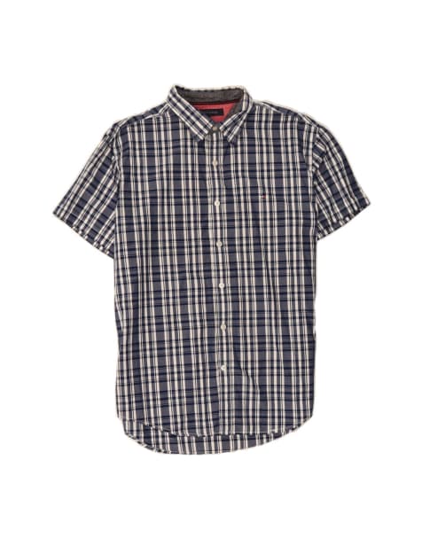 Vintage Tommy Hilfiger Short Sleeve Shirt XL In Blue Check - view 1