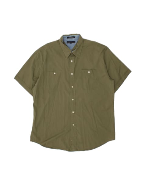 Vintage Tommy Hilfiger Short Sleeve Shirt XL In Khaki - view 1