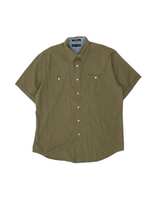 Vintage Tommy Hilfiger Short Sleeve Shirt XL In Khaki
