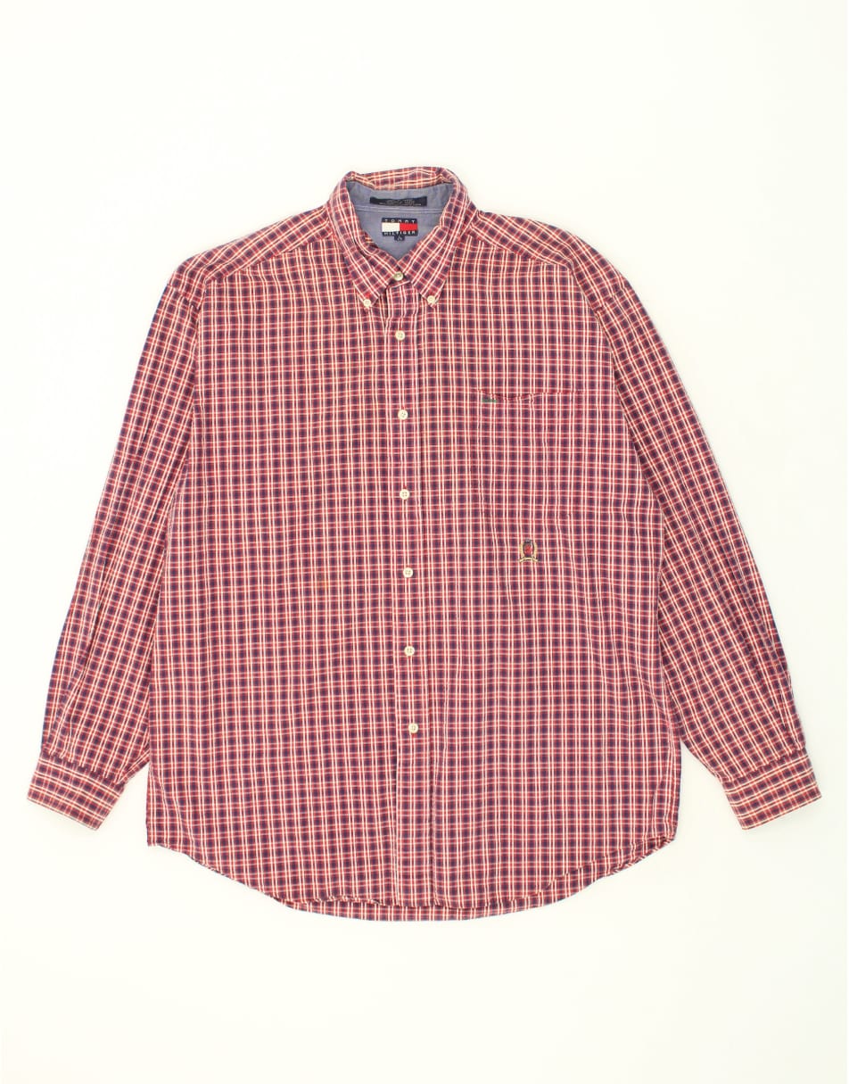 Vintage Tommy Hilfiger Size L Check Shirt in Red