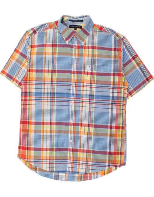 Vintage Tommy Hilfiger Size L Check Short Sleeve Shirt in Multicoloured