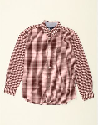 Vintage Tommy Hilfiger Size L Gingham Classic Fit Shirt in Red
